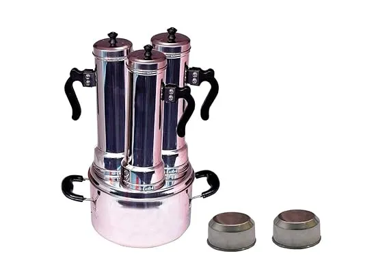 Nakshathra puttu Maker Puttu Kudam Puttu Steamer Big 3 Plus 1 Free Extra Big with Caps, White